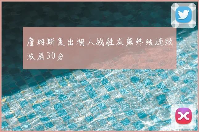 詹姆斯复出湖人战胜灰熊终结连败浓眉30分